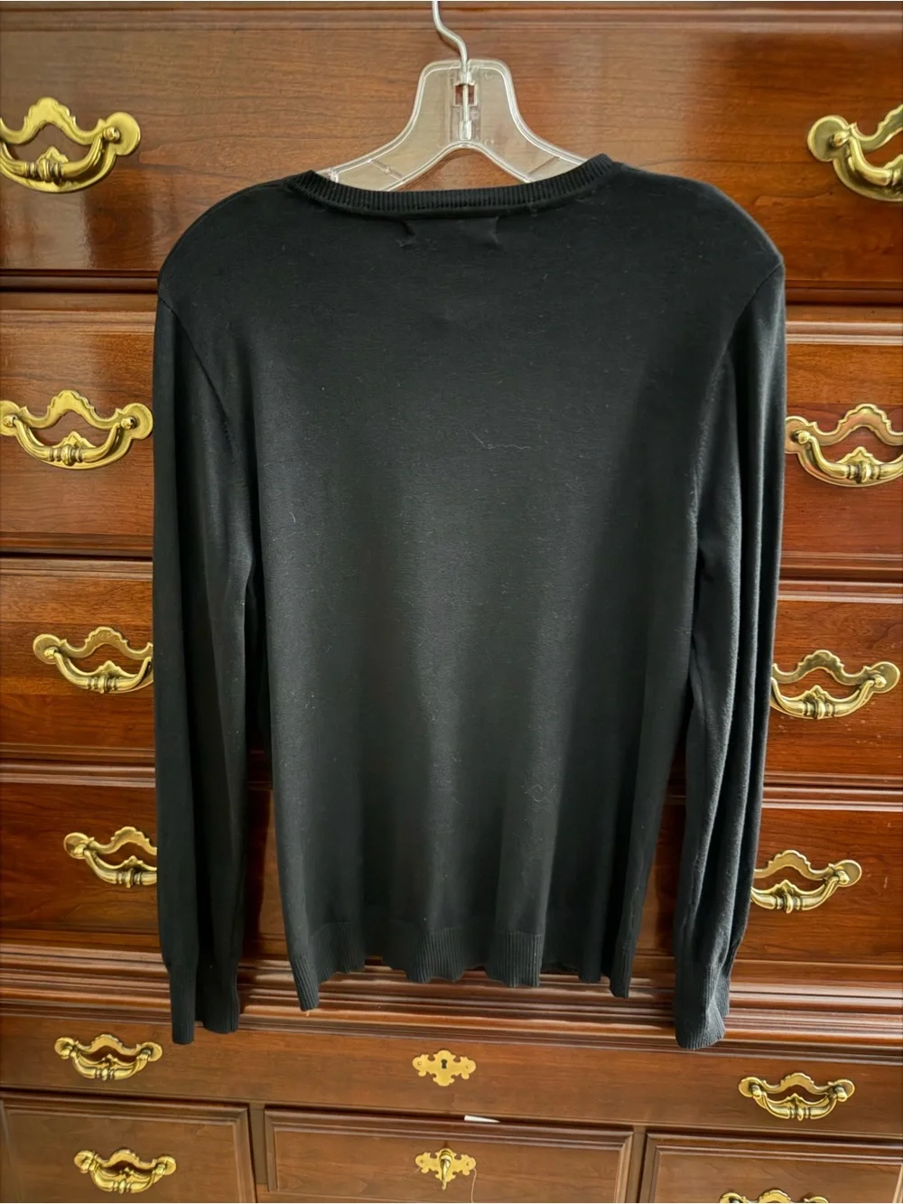 August Silk rich Black button up sweater cardigan style